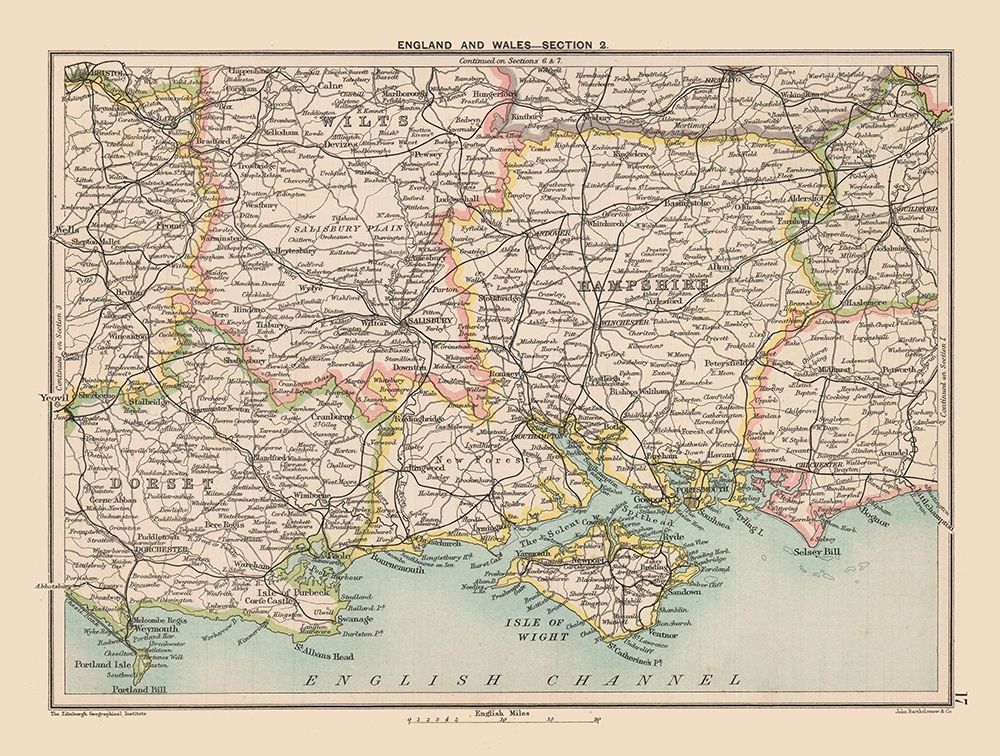 South England Wales - Bartholomew 1892
