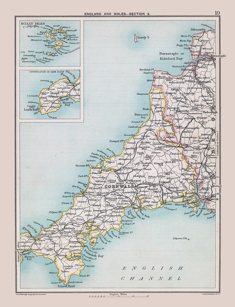 South West England Wales - Bartholomew 1892