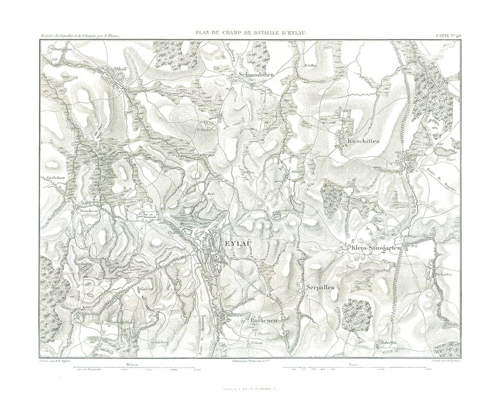 Battle of Eylau, Field Plan - Thiers 1866