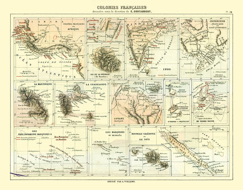 French Colonies - Cortambert 1880