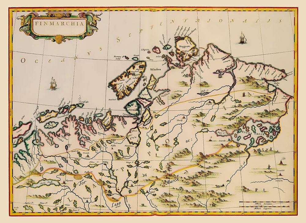 Scandinavia Finnmark County Norway - Blaeu 1662
