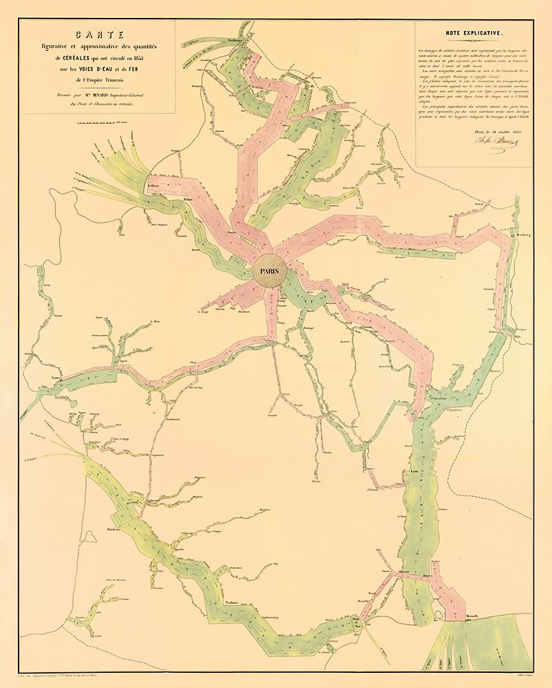 Paris France Transportation Routes - Regnier 1853