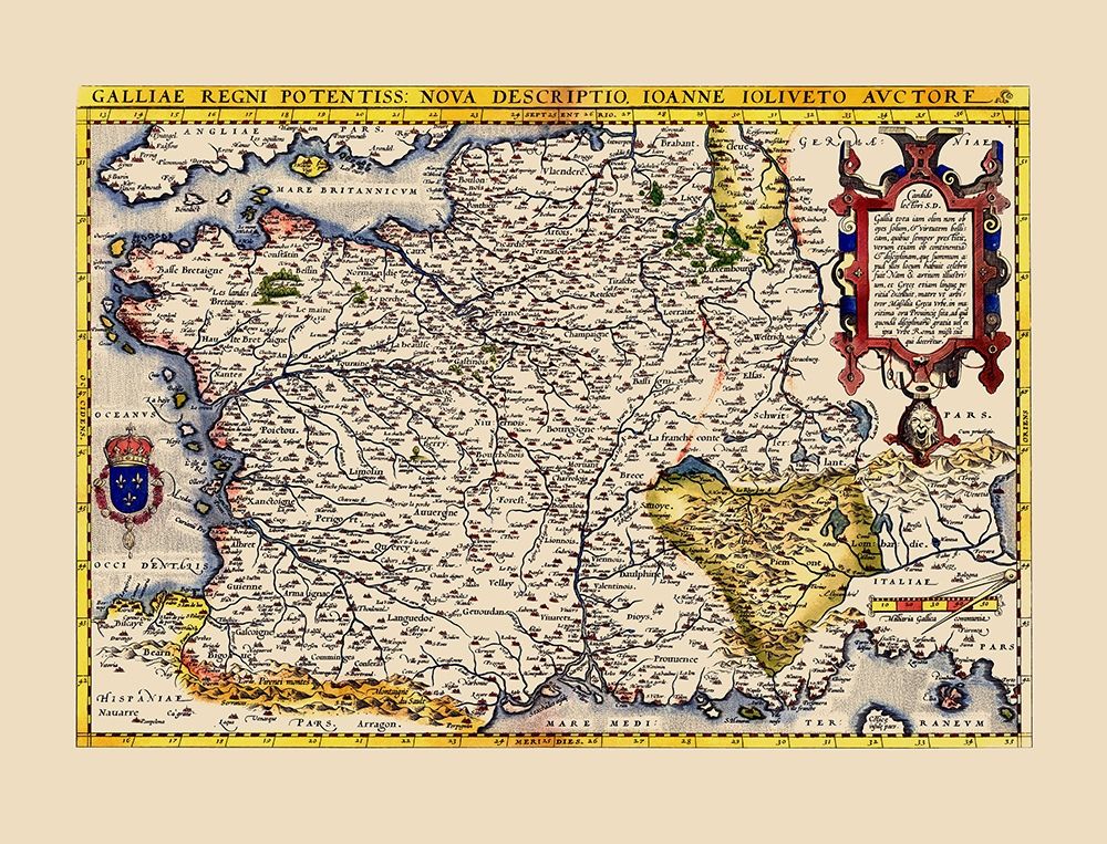 Gaul France - Ortelius 1579