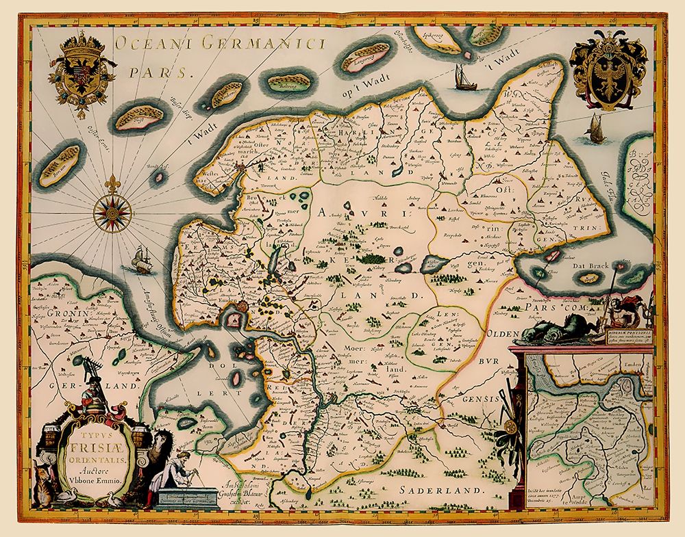 East Friesland Netherlands - Blaeu 1630