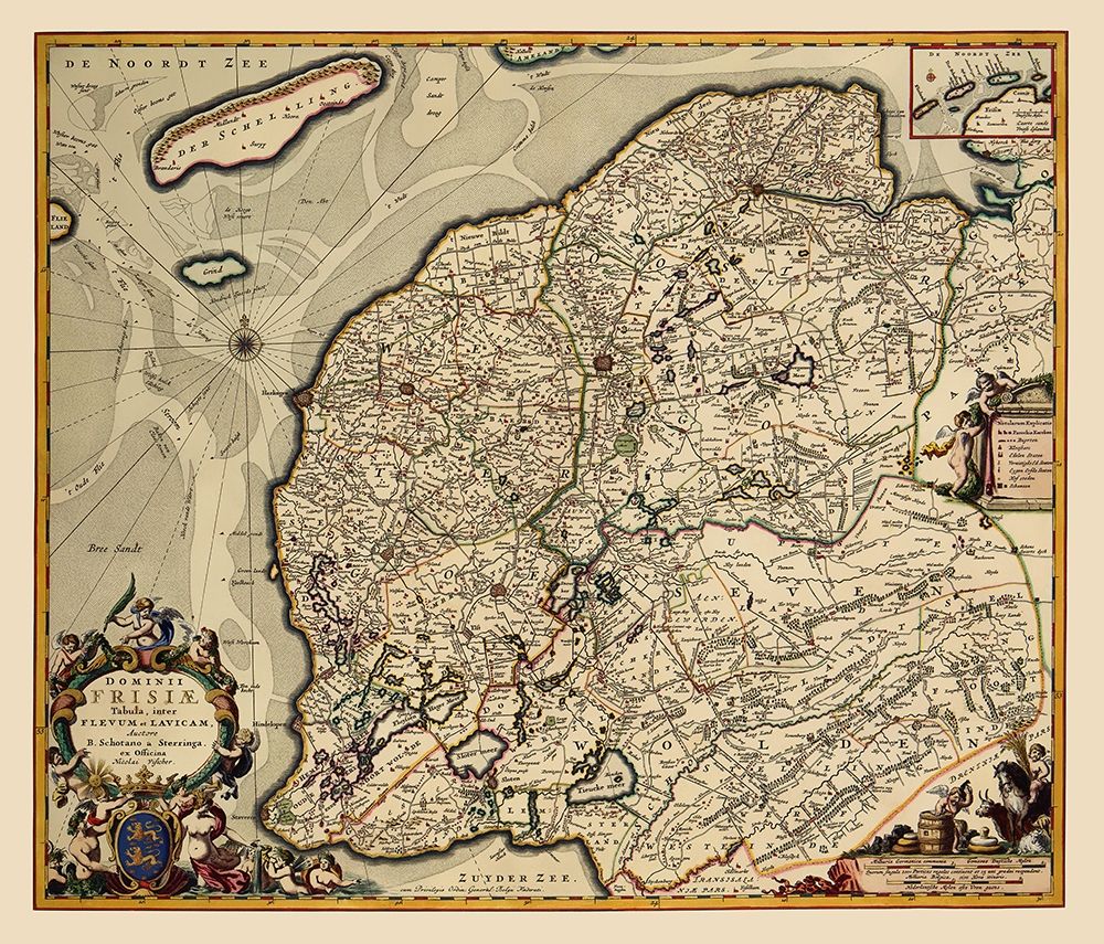 Friesland Province Netherlands - Visscher 1680