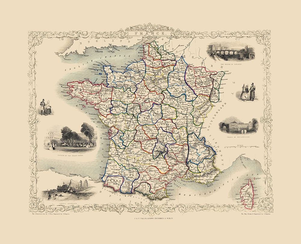 France - Tallis 1851