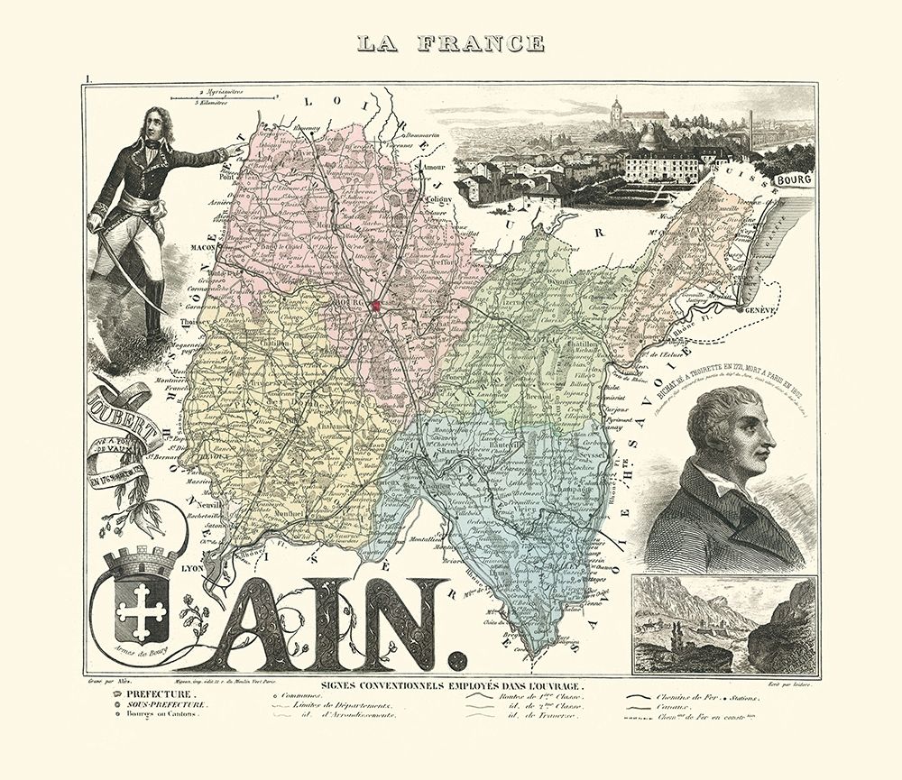 Ain Region France - Migeon 1869