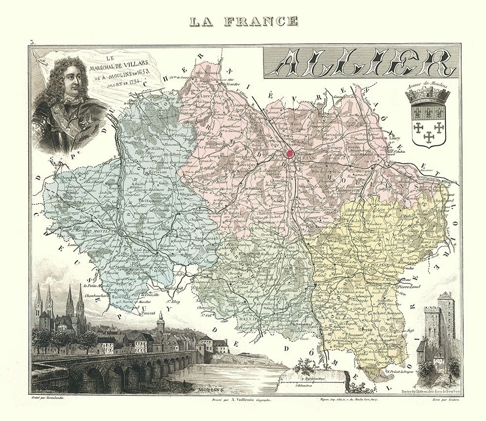 Allier Region France - Migeon 1869