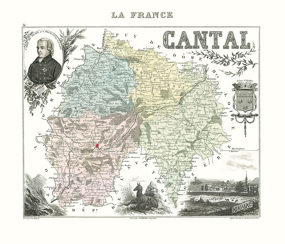 Cantal Region France - Migeon 1869