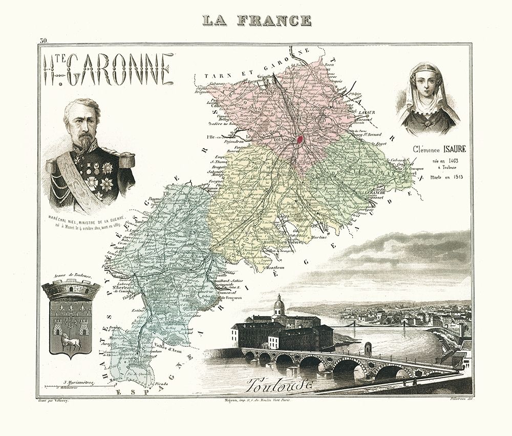 Haute Garonne Region France - Migeon 1869