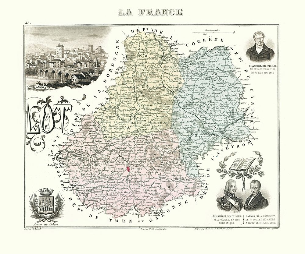 Lot Region France - Migeon 1869