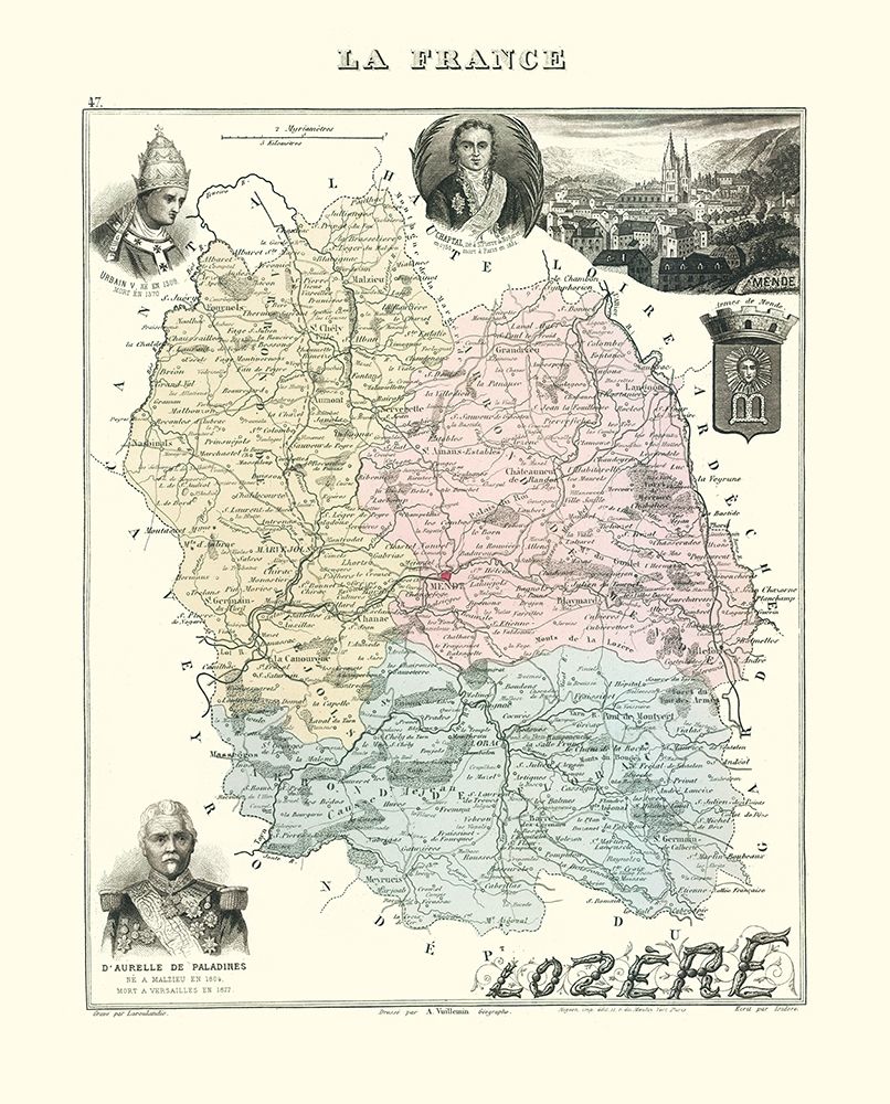 Lozere Region France - Migeon 1869