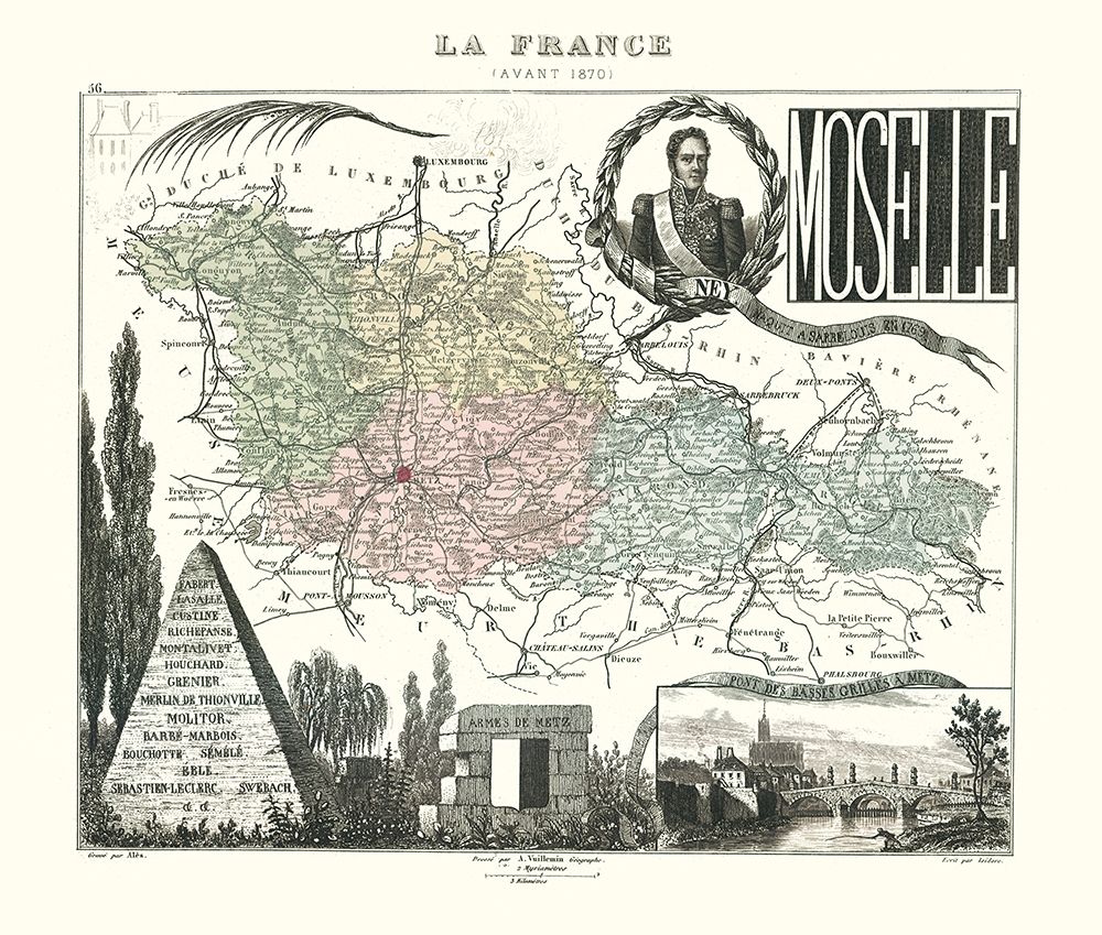 Moselle Region France - Migeon 1869