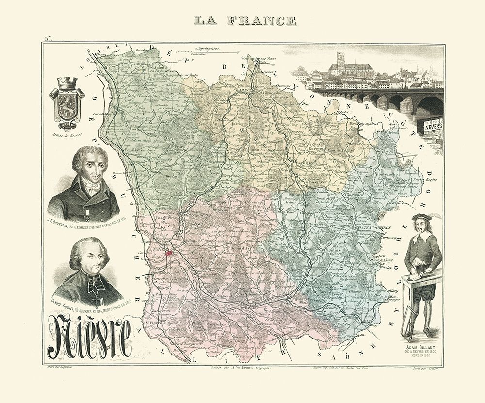 Nievre Region France - Migeon 1869