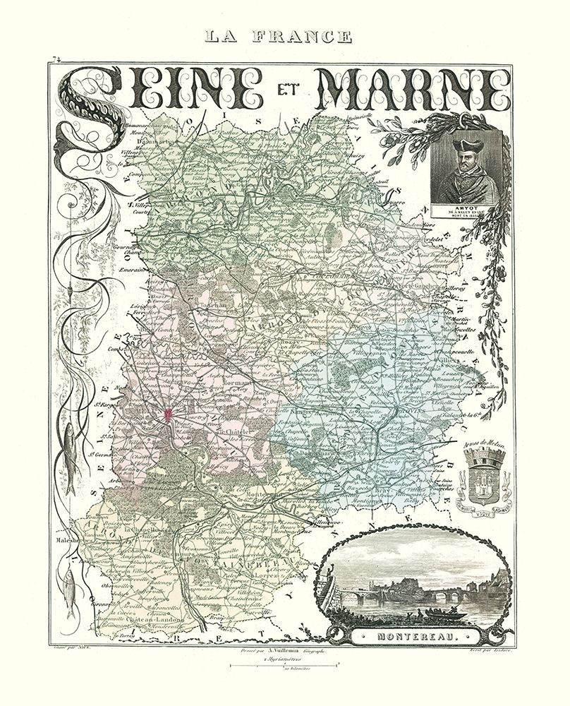 Seine et Marne Department France - Migeon 1869