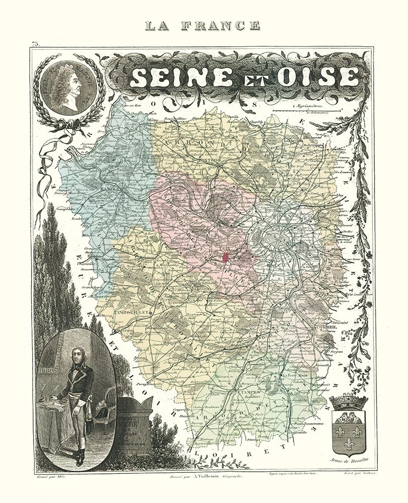Seine et Oise Department France - Migeon 1869
