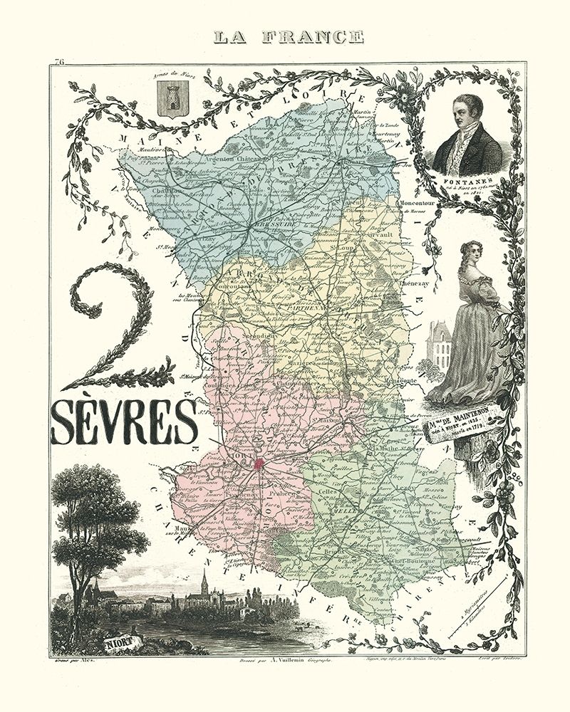 Deux Sevres Department France - Migeon 1869