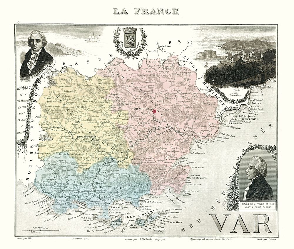Var Department France - Migeon 1869