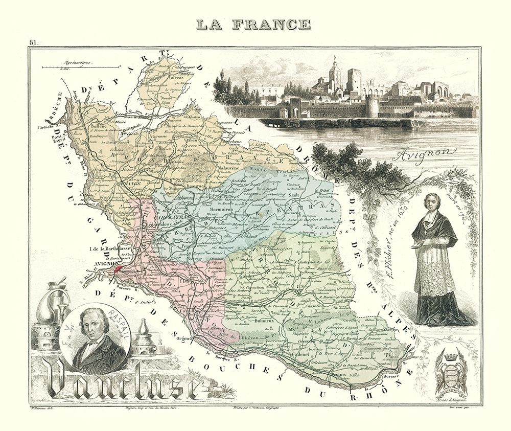 Vaucluse Department France - Migeon 1869