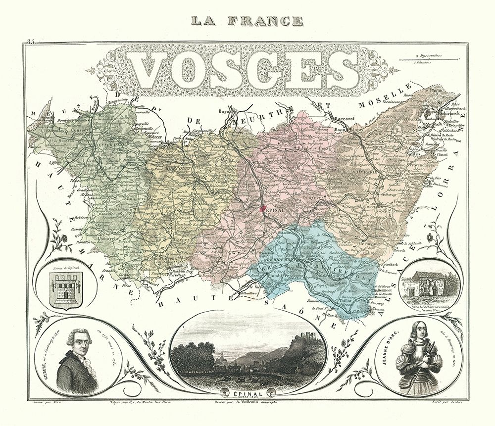 Vosges Department France - Migeon 1869