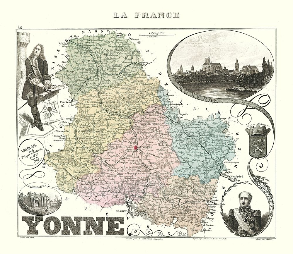 Yonne Department France - Migeon 1869