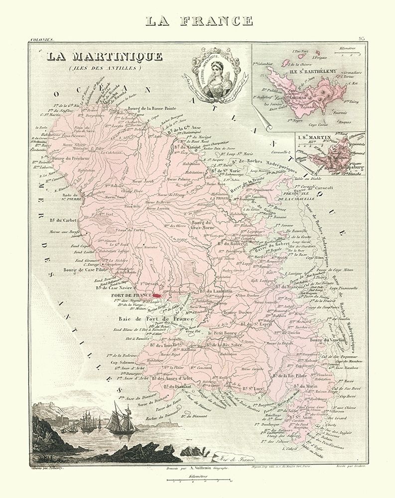 Caribbean French Martinique France - Migeon 1869