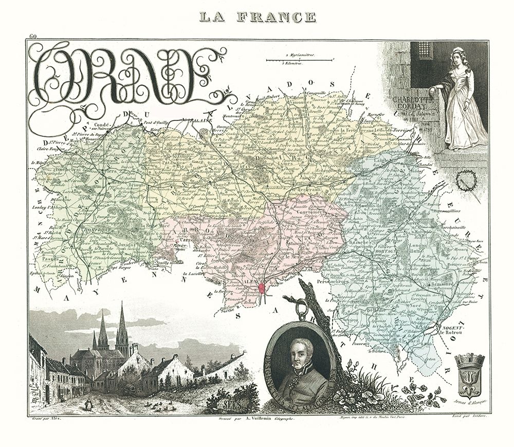 Orne Department France - Migeon 1869