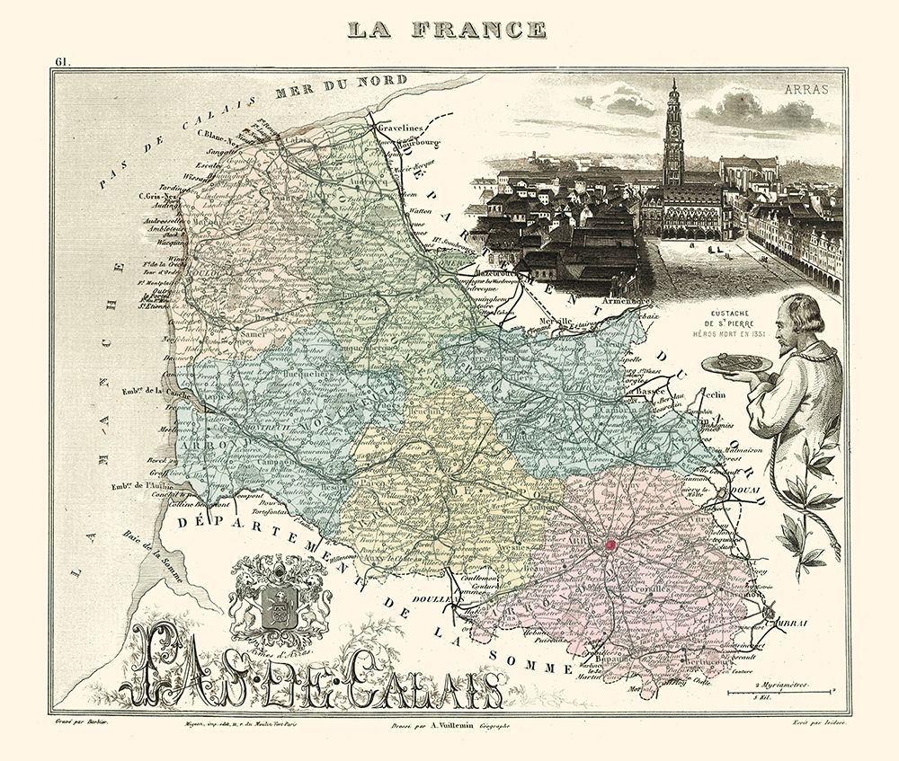 Pas de Calais Department France - Migeon 1869