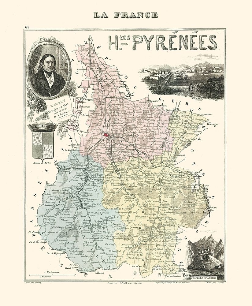 Hautes Pyrenees Department France - Migeon 1869