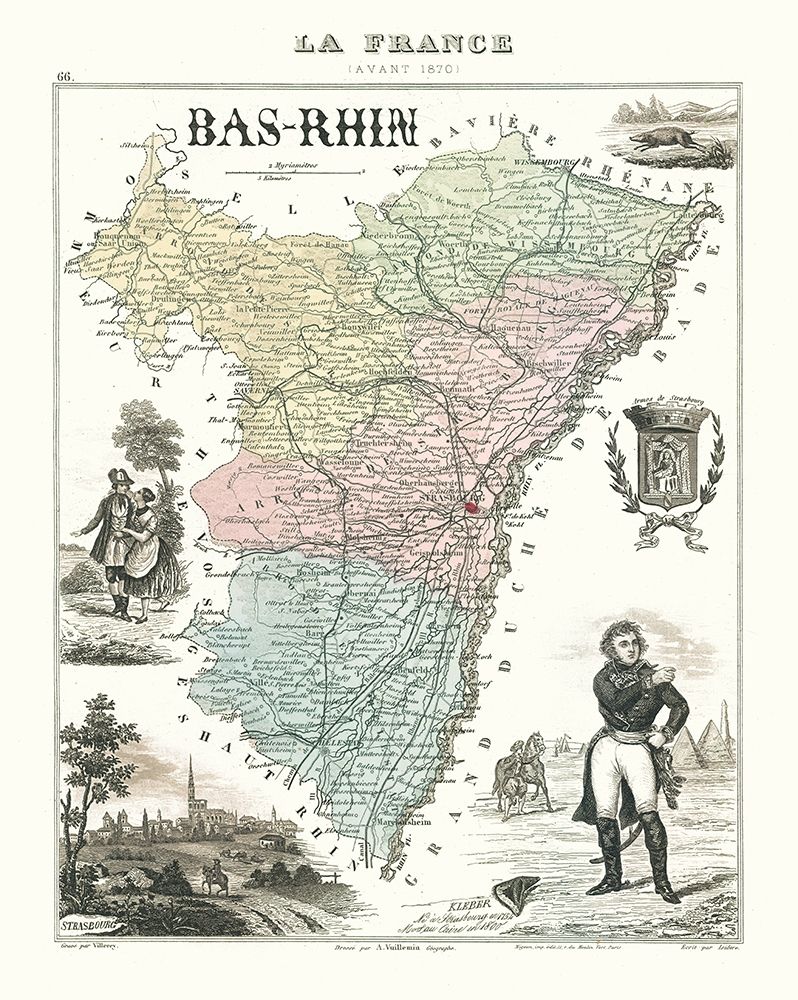 Bas Rhin Department France - Migeon 1869