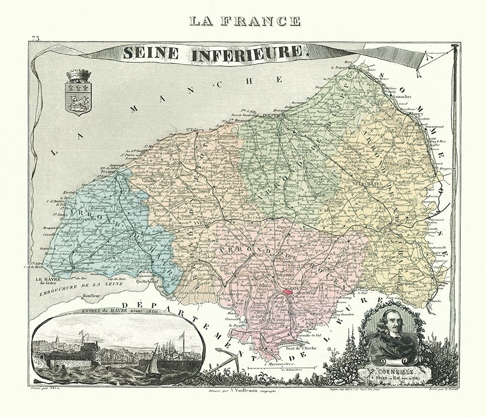 Seine Inferieure Department France - Migeon 1869
