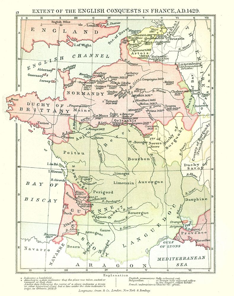 English Possessions France 1429 France