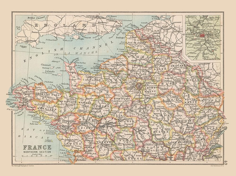 Northern France - Bartholomew 1892