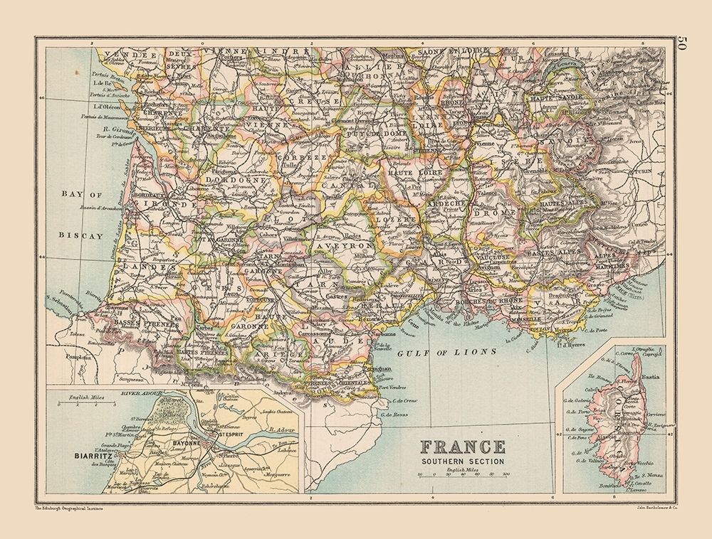 Southern France - Bartholomew 1892