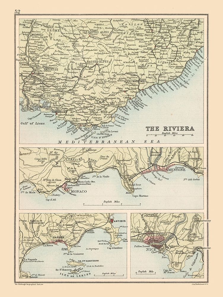 French Riviera France - Bartholomew 1892