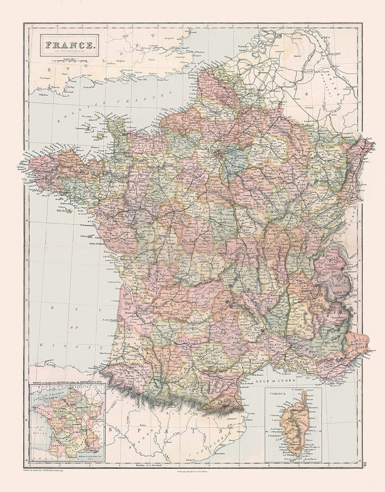 Departments of France - Black 1867