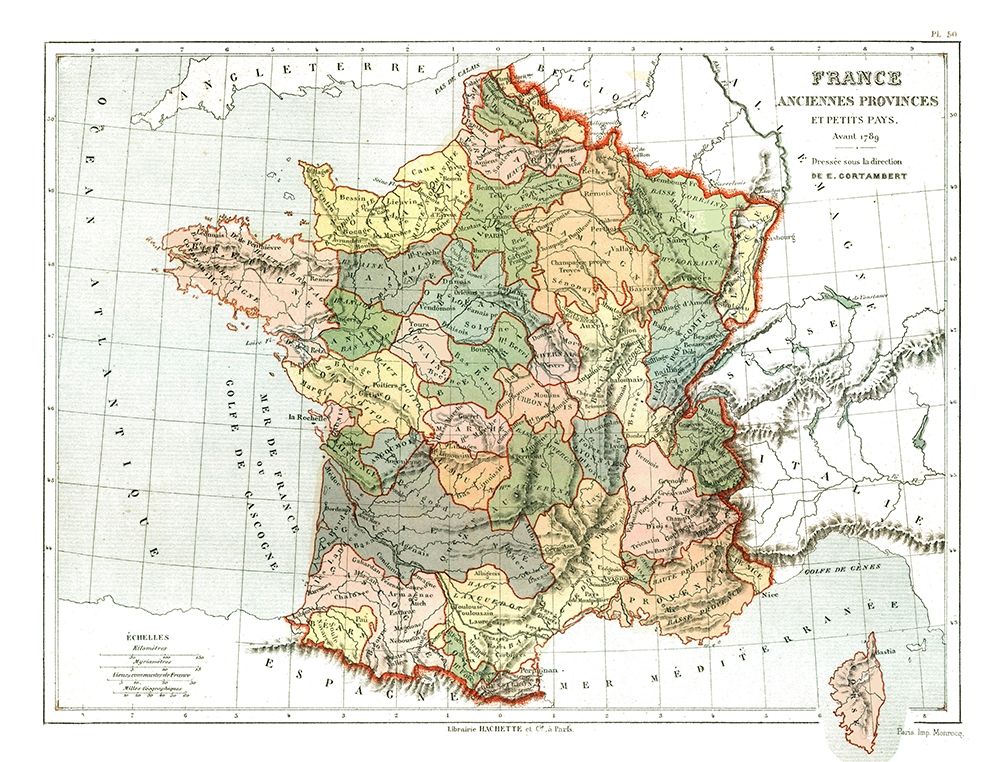 Ancient Provinces of France - Cortambert 1880