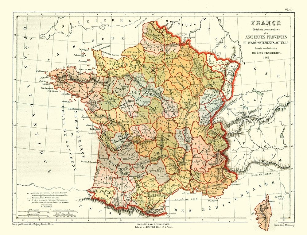 Ancient Provinces of France - Cortambert 1868