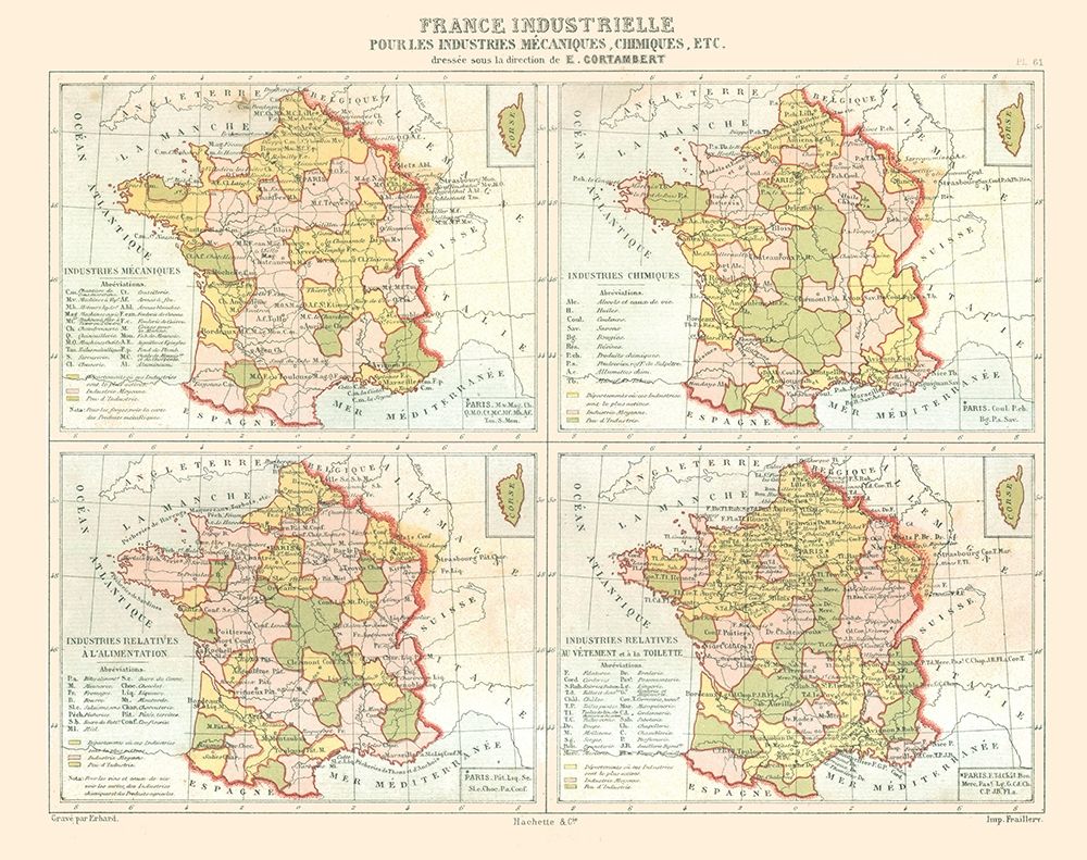 Industries France - Cortambert 1880