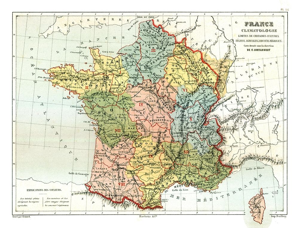 Climatology France - Cortambert 1880