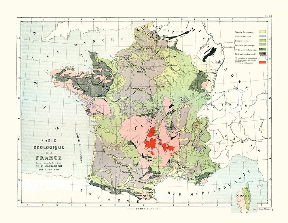 Geological France - Cortambert 1880