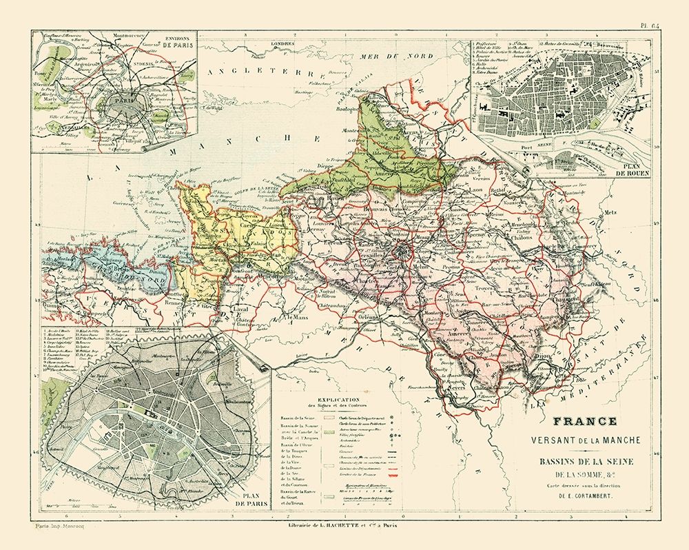 Basins of Seine France - Cortambert 1880