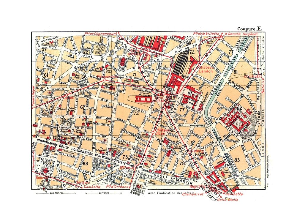 Northeastern Paris France - Blue Guides 1921