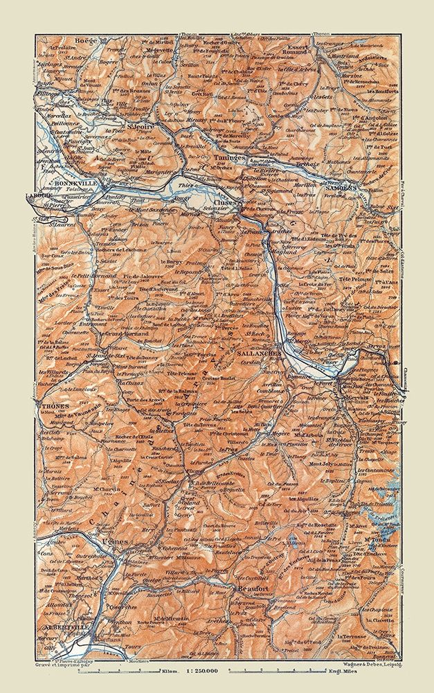 Aravis Range France - Baedeker 1921