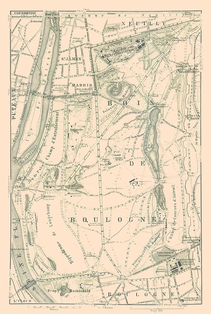 Bois de Boulogne Paris France - Baedeker 1911
