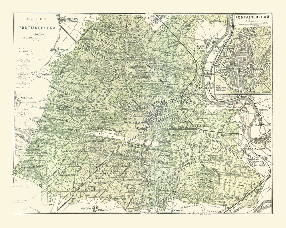 Fontainebleau Paris France - Baedeker 1911