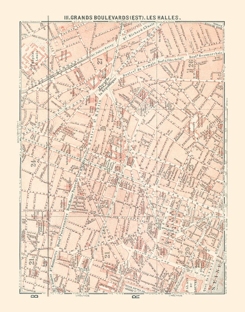 Les Halles Paris France - Baedeker 1911