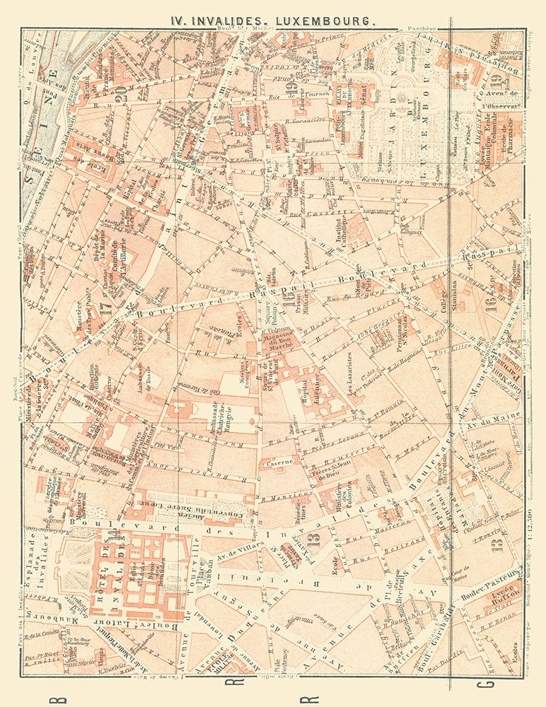 Invalides Luxembourg Paris France - Baedeker 1911