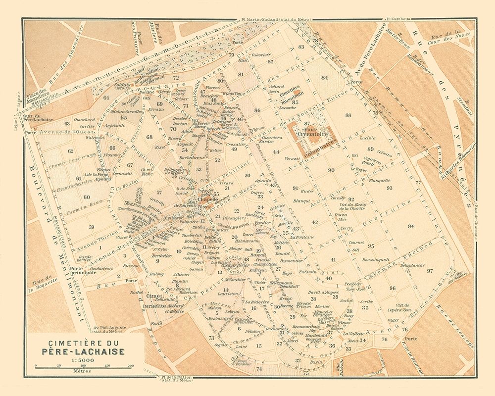 Pere Lachaise Cemetery Paris France - Baedeker