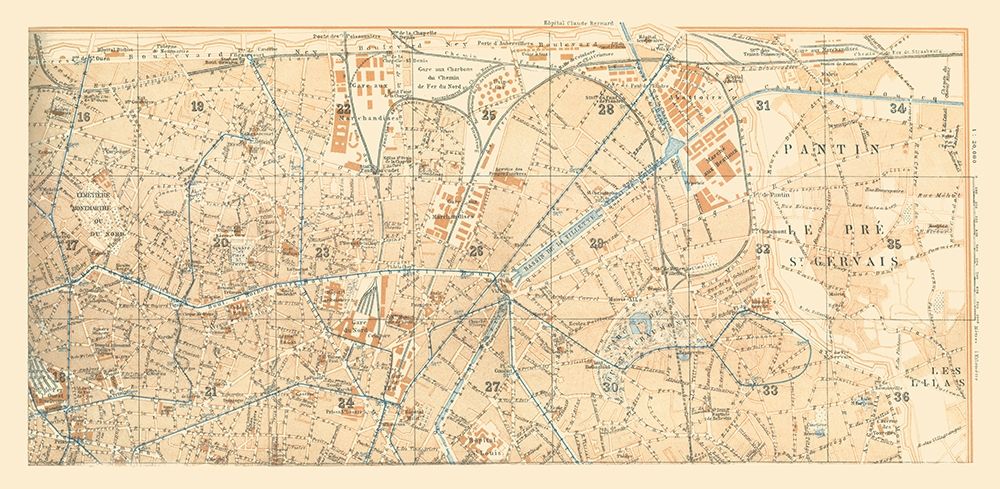 Pantin Paris France - Baedeker 1911